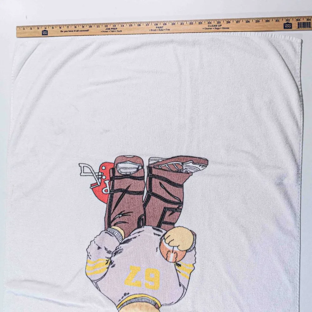 VTG 90s Polo Sport Ralph Lauren Football Bear Beach Towel Faded Sunwashed 62x33